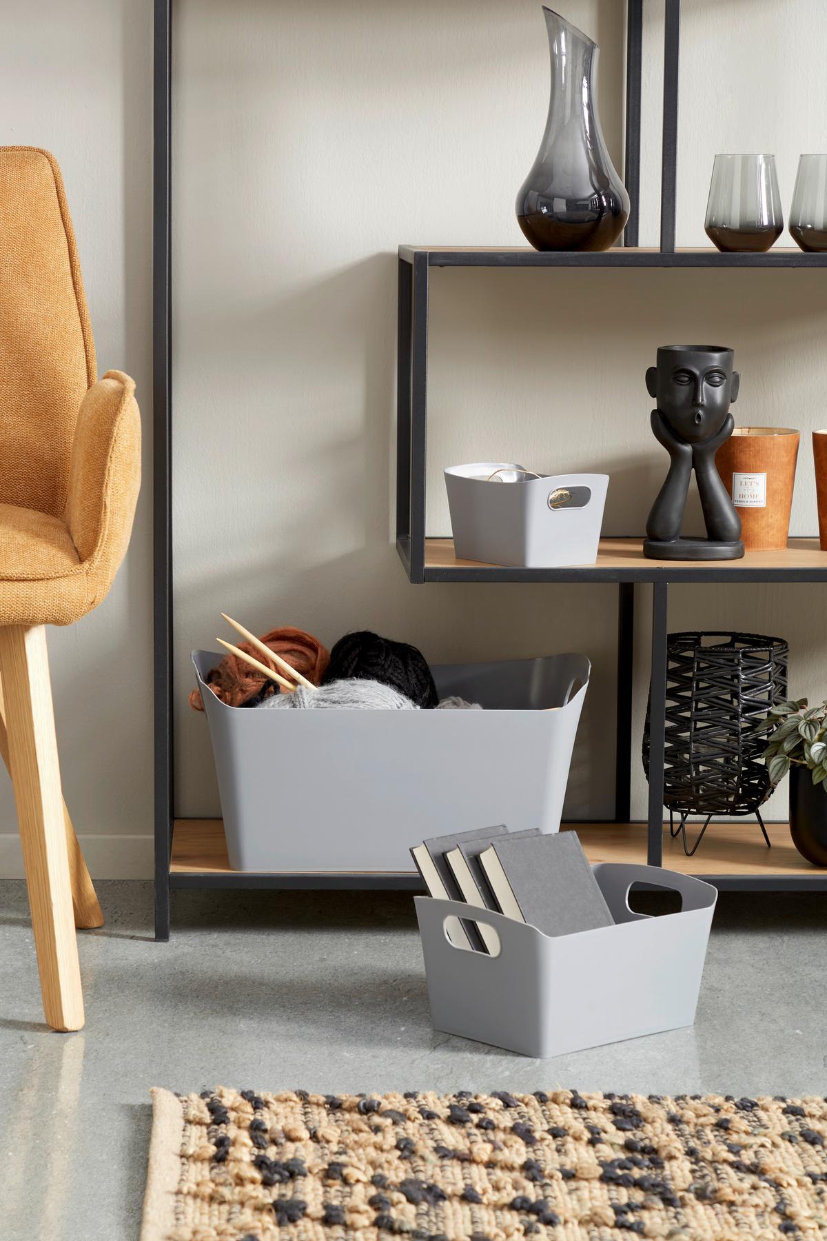 Aufbewahrungsbox Amra Stapellbar Kunststoff 3,5l - Dunkelgrau, Basics, Kunststoff (29,3/19,3/15cm) - Homezone