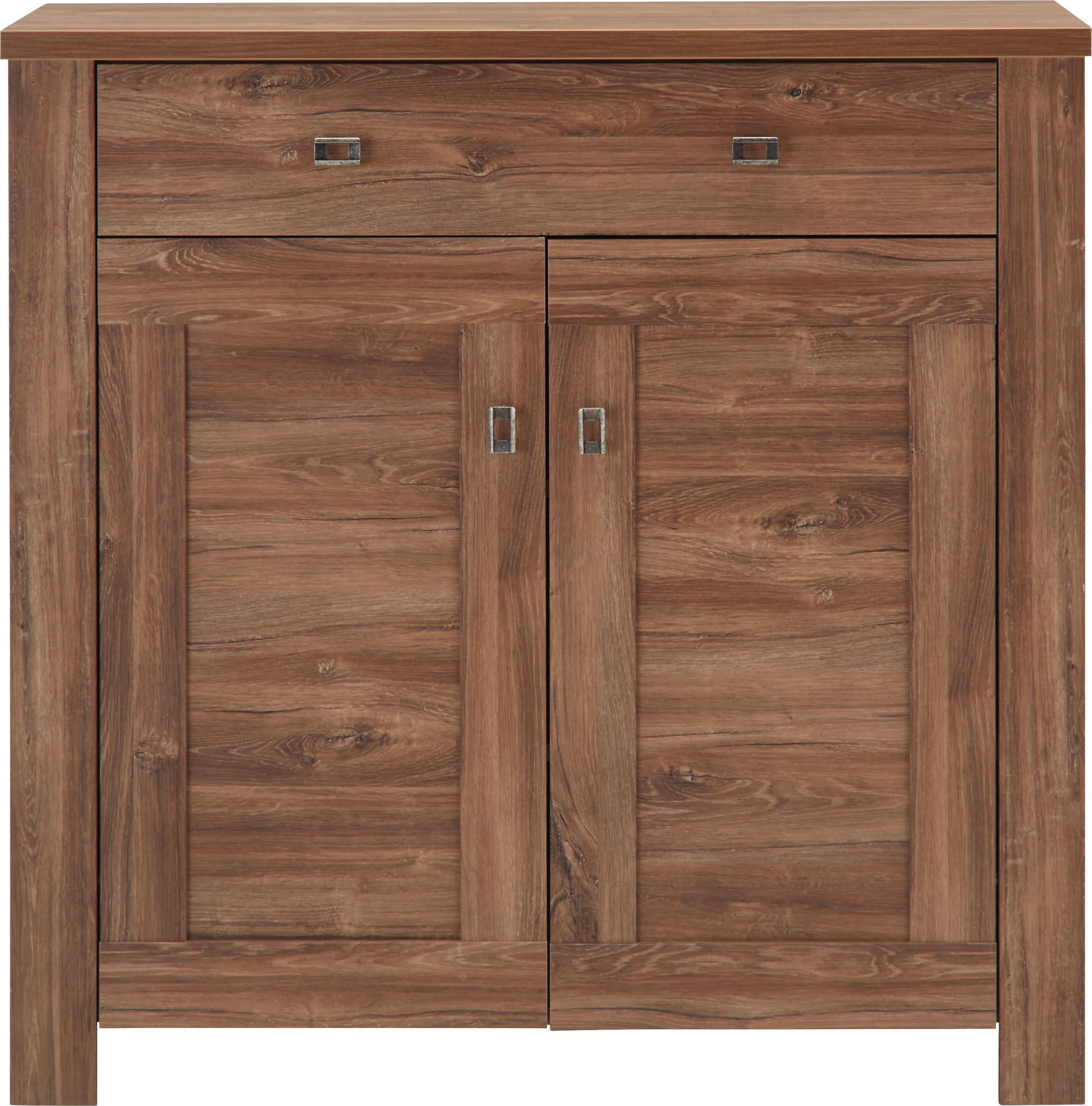 Skrinka Na Topánky Brüssel - farby akácie/niklová, Štýlový, kov/kompozitné drevo (100/100/40cm) - Modern Living