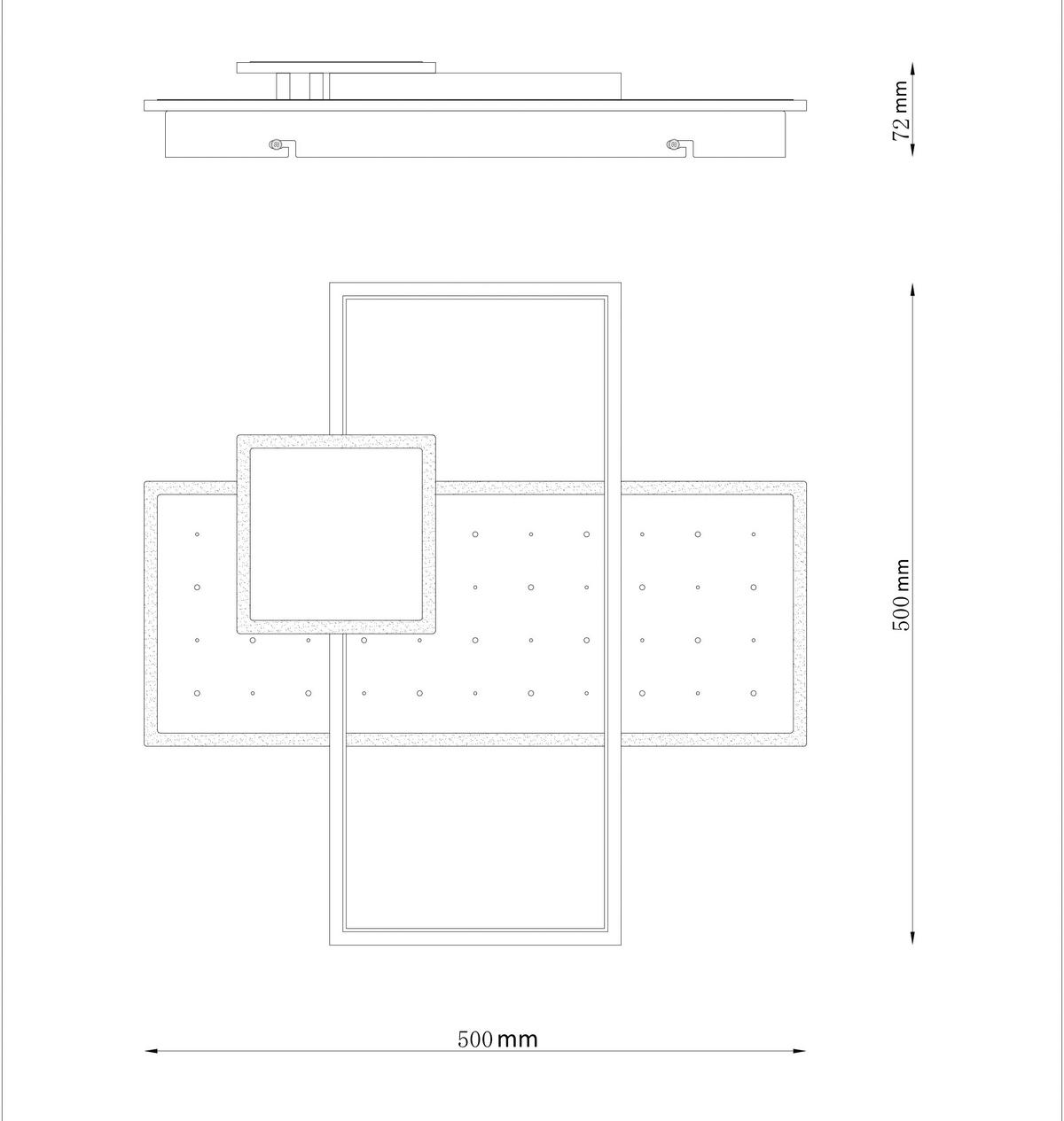 LED-Deckenleuchte 67146 - Opal/Schwarz, Design, Kunststoff/Metall (50/50/7,2cm) - Globo