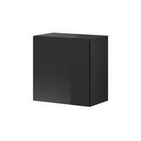 Vitrine Wandschrank Vivien 05 - Schwarz Hochglanz/Schwarz, Design, Holzwerkstoff (50/50/30cm) - Livetastic