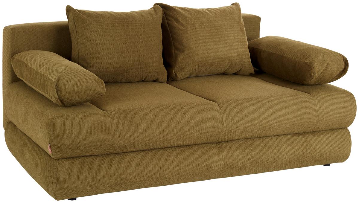 2-Sitzer-Sofa mit Schlaffunkt. und Bettkasten Clipso Olivgrün - Olivgrün, Basics, Textil (212/93/90cm) - Ondega