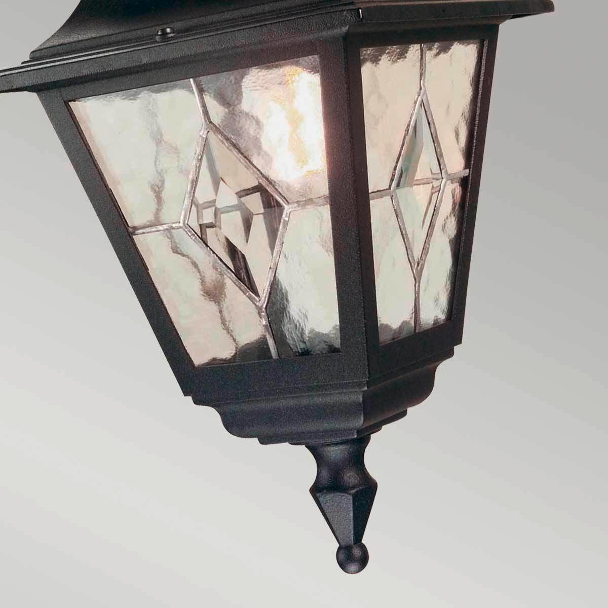 Außenhängeleuchte Nr9-Blk - Schwarz, KONVENTIONELL, Glas/Metall (39,5/18,4/18,4cm) - Elstead Lighting