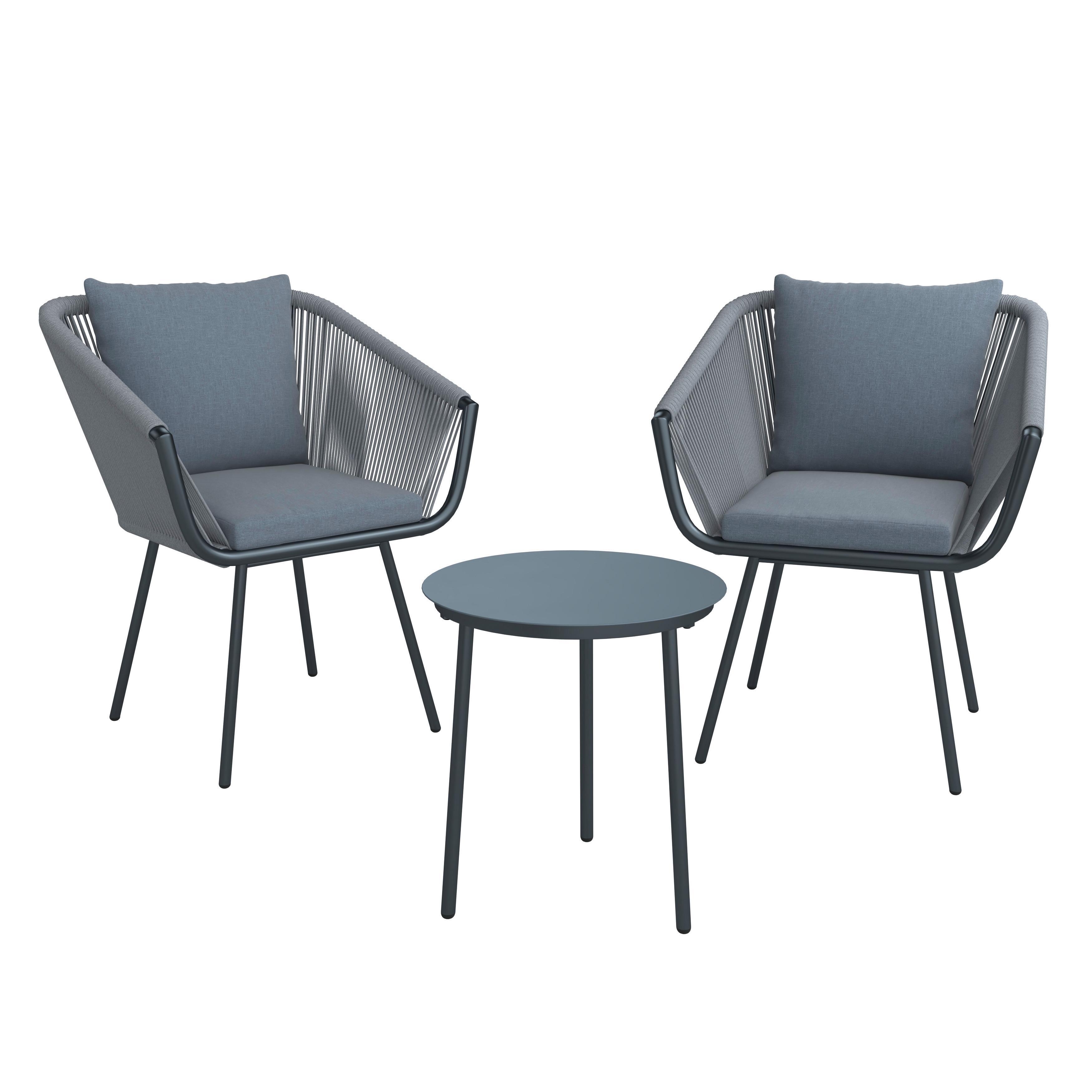 SADA NA BALKON JURI - světle šedá/antracitová, Moderní, kov/textil (60/79/64cm) - Mömax