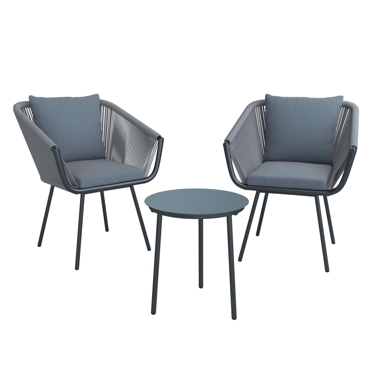 SADA NA BALKON JURI - světle šedá/antracitová, Moderní, kov/textil (60/79/64cm) - Mömax