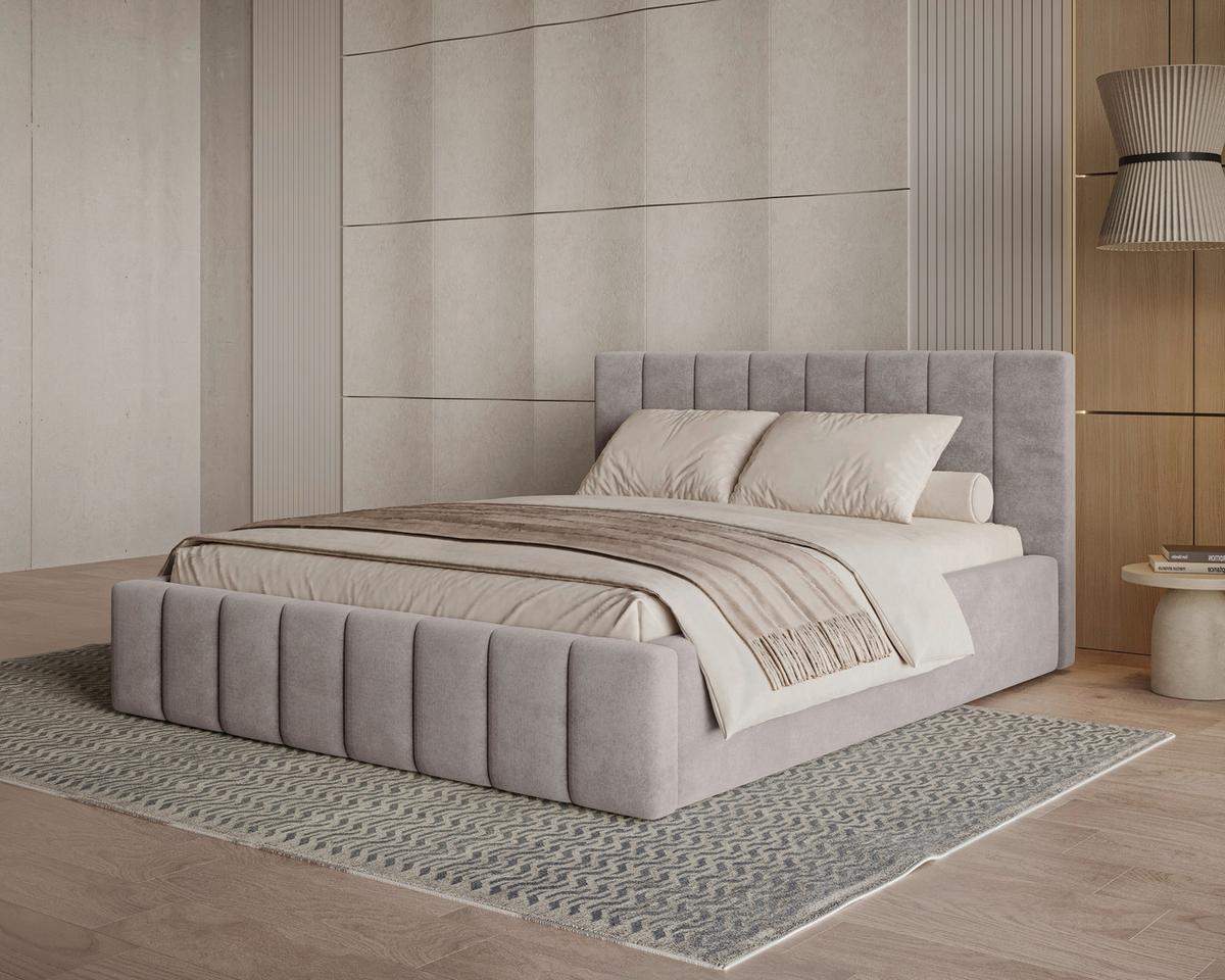 POLSTERBETT Sky Taupe 160x200cm - Taupe/Schwarz, MODERN, Holz (160/200cm) - MID.YOU