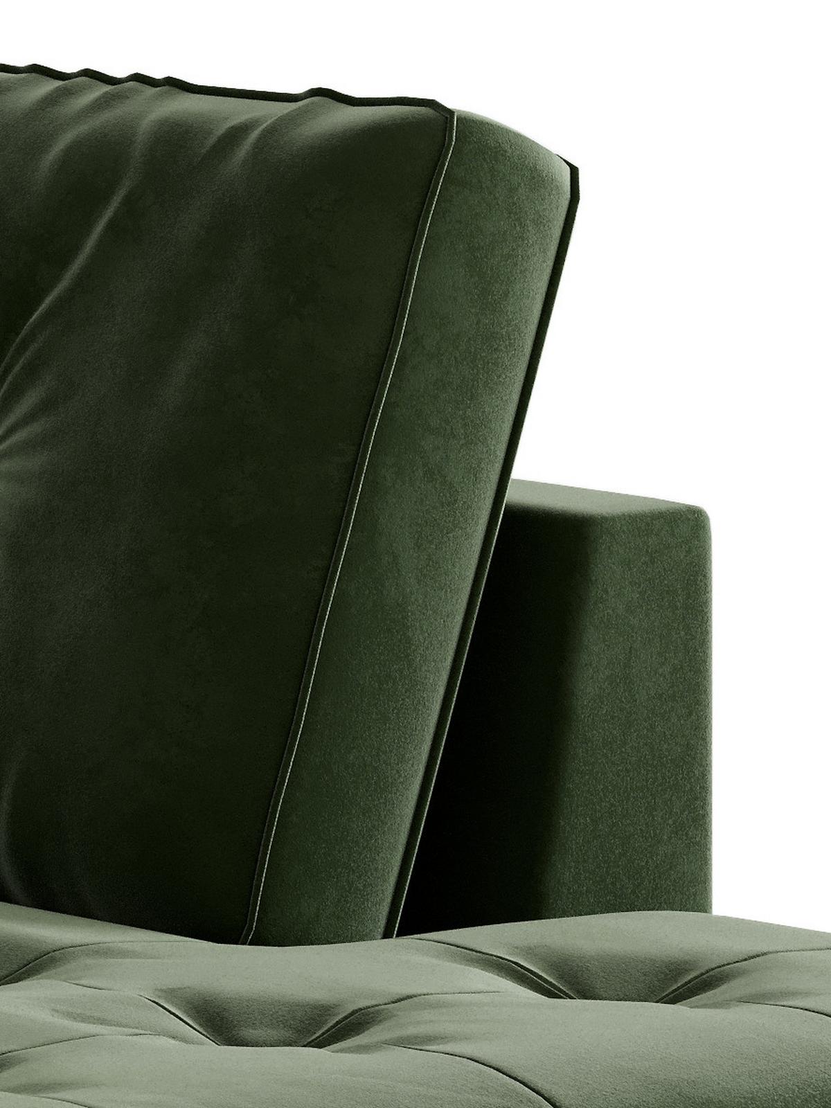 Ecksofa Scott - Edelstahlfarben/Olivgrün, Design, Textil (205/259cm) - Livetastic