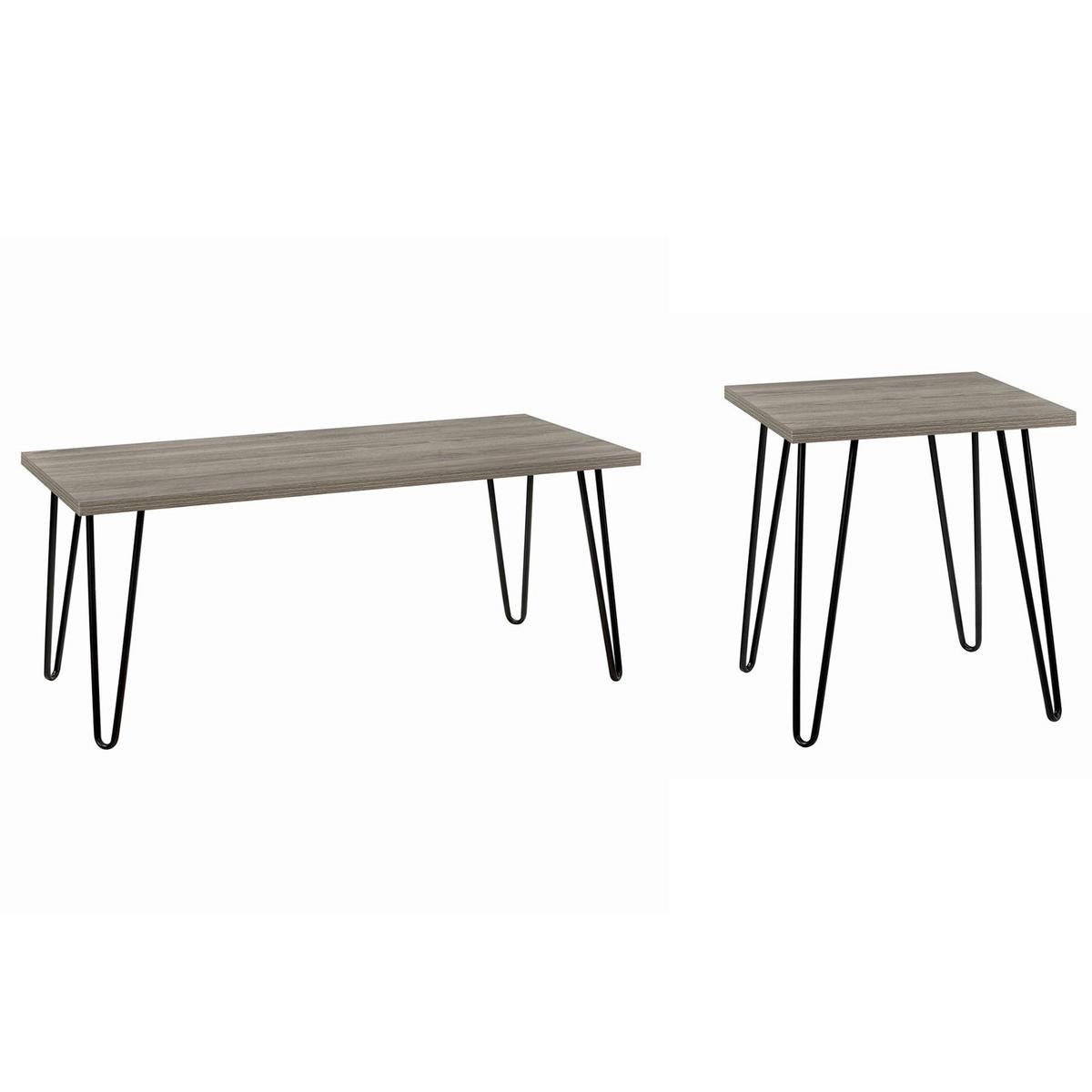 Couchtisch Owen Eichefarben B: 105 cm - Eichefarben/Schwarz, Design, Holzwerkstoff/Metall (105/49/45cm) - MID.YOU