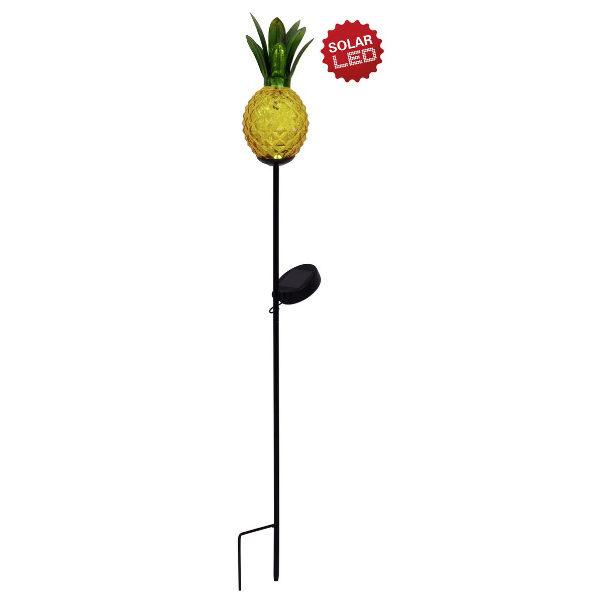Solarleuchte Schwarz Ananas 1xled Kaltweiß H: 81cm - Schwarz/Orange, Basics, Glas/Metall (10 cm /81 cm cm) - Näve