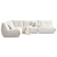 Ecksofa Giselle Weiß Cord - Weiß, Trend, Textil (210/315cm) - Livetastic