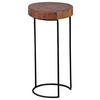 Beistelltisch mit Holzplatte Rund Akola, Sheesham/Schwarz - Sheeshamfarben/Schwarz, Design, Holz/Metall (28/28/55cm) - MID.YOU