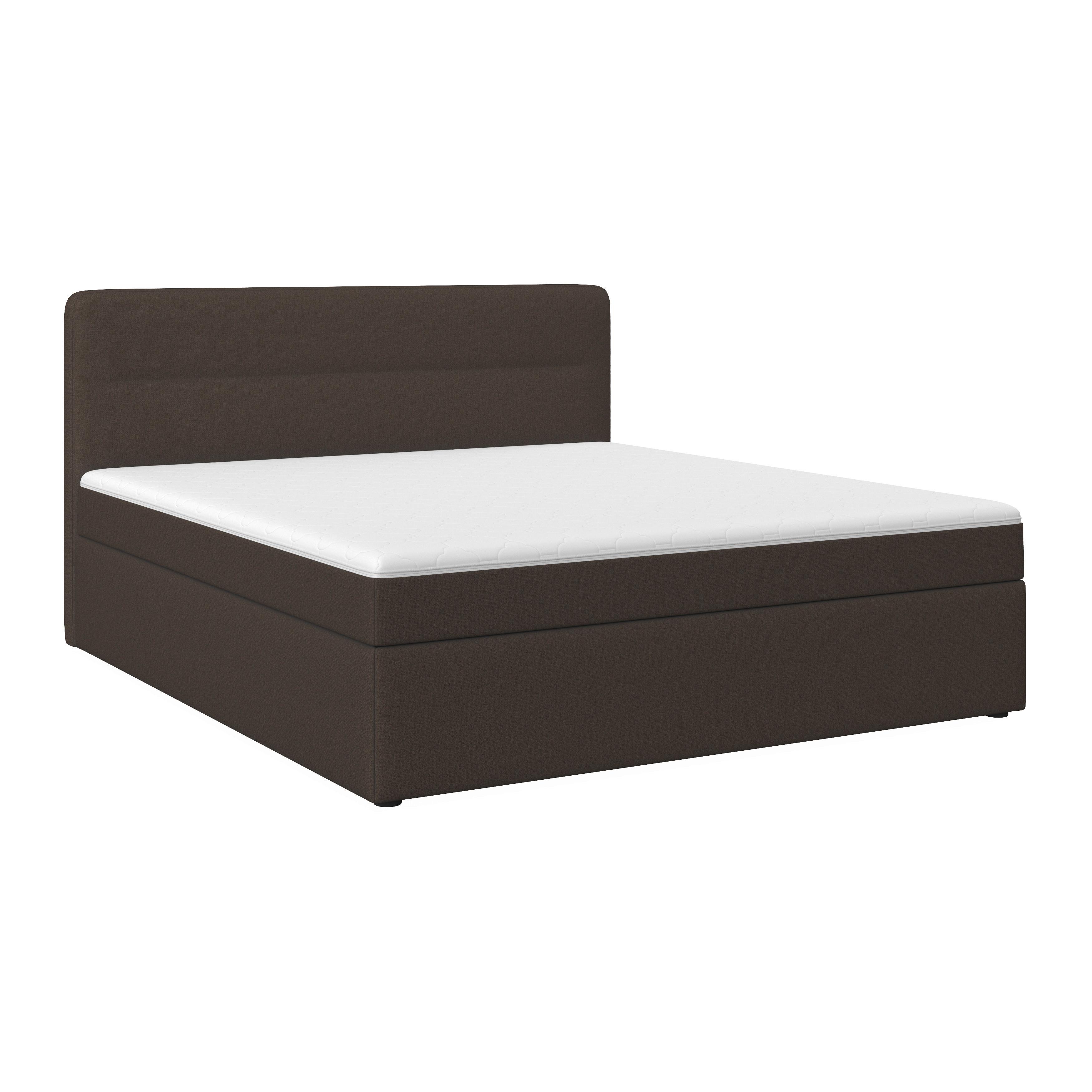 Boxspringová posteľ MARCO 180x200, hnedá - hnedá/čierna, Modern, drevo/textil (180/200cm) - Bessagi Home