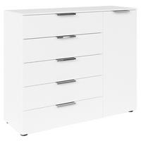 Kommode Flipp Weiß/chromfarben B: 120 Cm - Chromfarben/Schwarz, MODERN, Holzwerkstoff (120/100/42cm) - Rauch Möbel