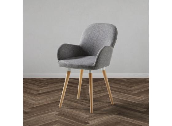 Jedálenská Stolička Anne - svetlosivá/farby buku, Moderný, drevo/textil (54/80/56cm) - Modern Living Jedálenská Stolička Anne - svetlosivá/farby buku, Moderný, drevo/textil (54/80/56cm) - Modern Living