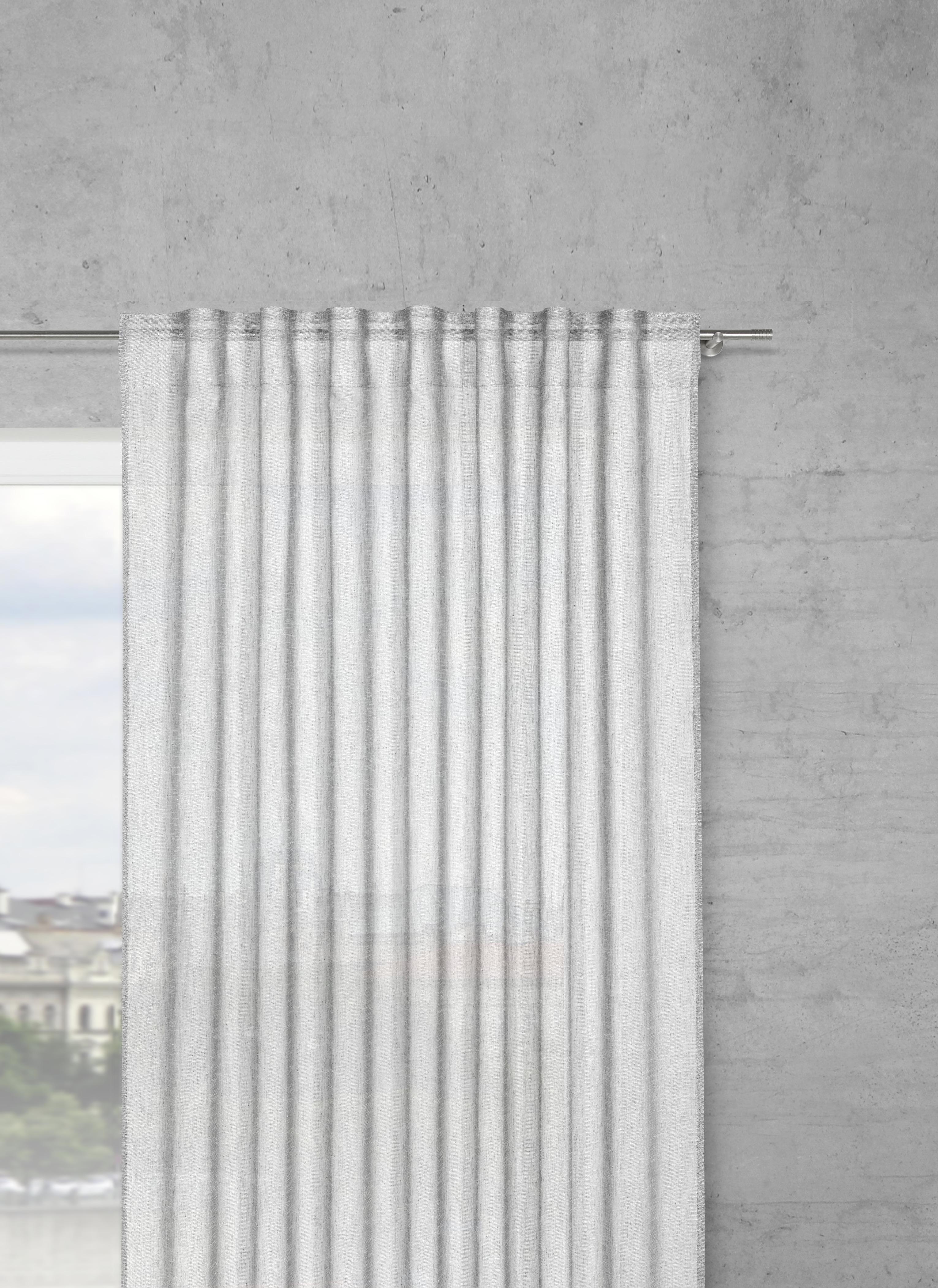 HOTOVÝ ZÁVES Sigrid, 140/245 cm - sivá, Romantik / Landhaus, textil (140/245cm) - Premium Living