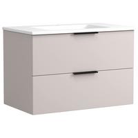 Waschtischkombi Sevilla Kaschmir, Weiß - Kaschmir/Weiß, MODERN, Keramik/Holzwerkstoff (80cm) - Held