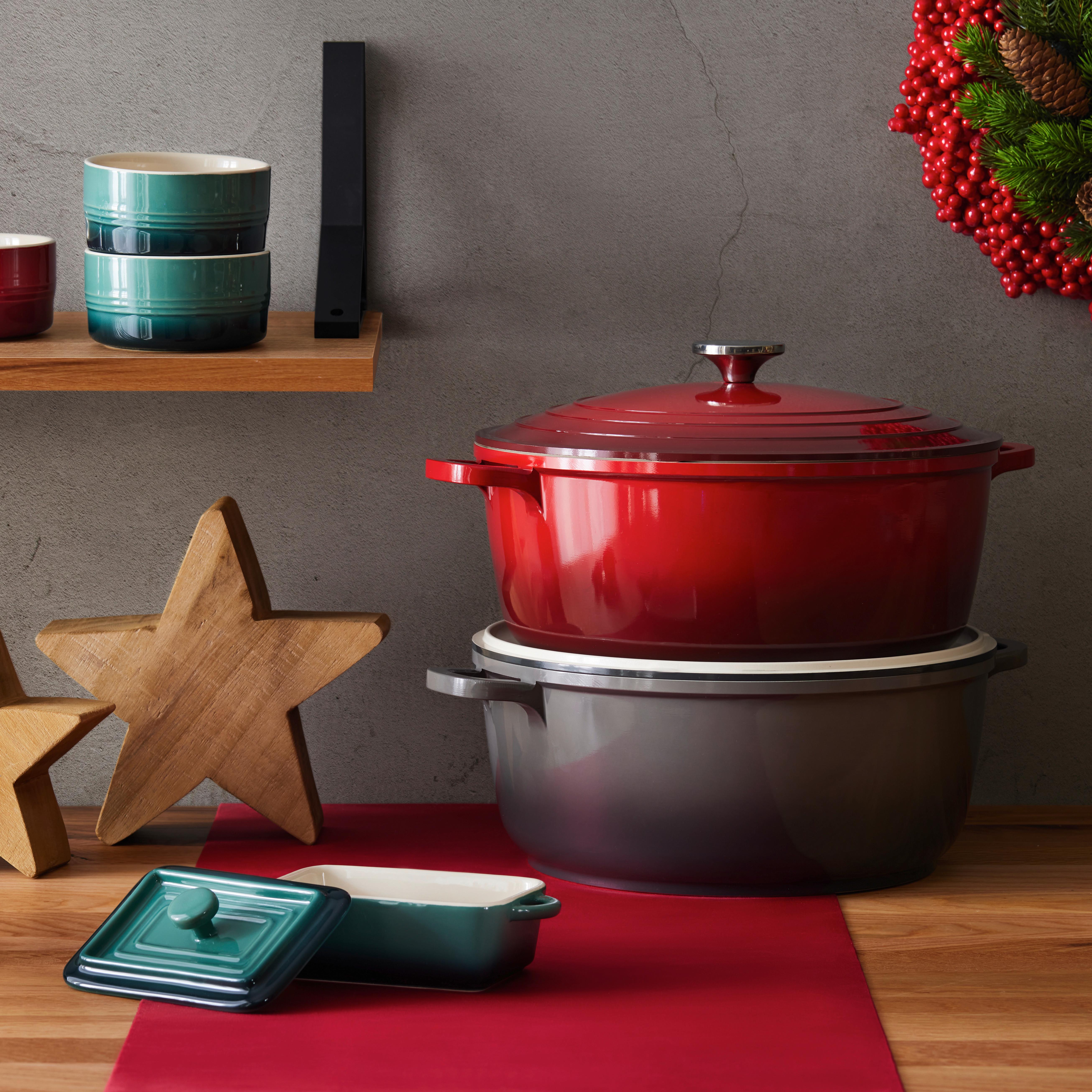kastrol ELISA - L - červená, Konvenční, kov (28/12cm) - Modern Living