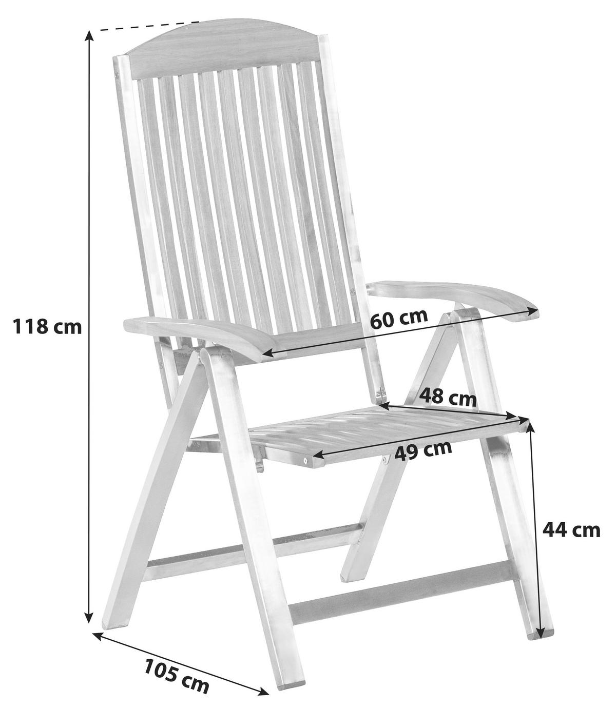 Gartengarnitur 5-Tlg. Keros Echtholz/Metall Mit Sitzkissen - Silberfarben/Braun, ROMANTIK / LANDHAUS, Holz/Textil - Gardenson