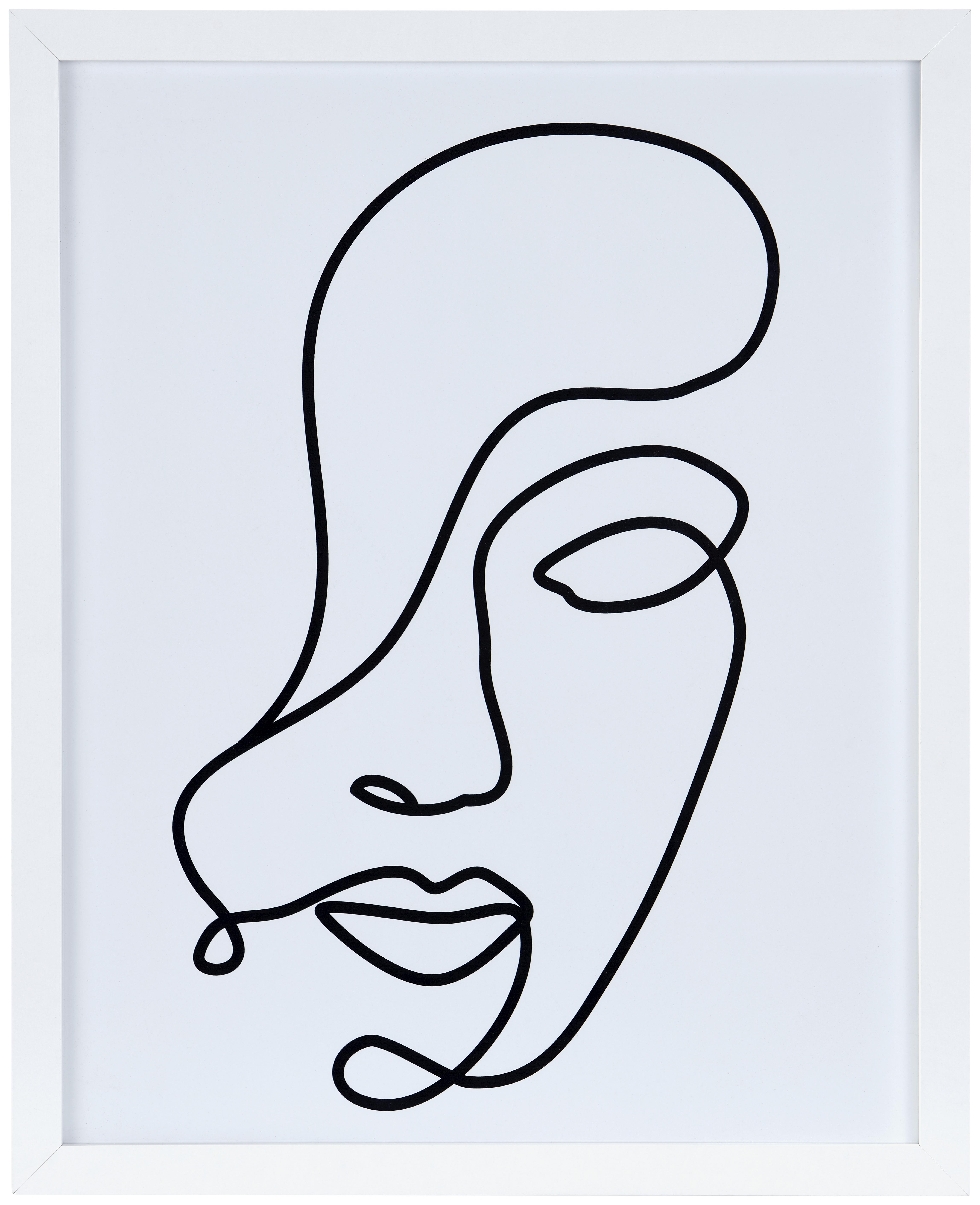 Bilderrahmen 40x50 cm Caralina Holz-Dekor Weiß, 43,3x53,3 cm - Weiß, Basics, Glas/Holz (43,3/53,3/1,5cm) - Luca Bessoni