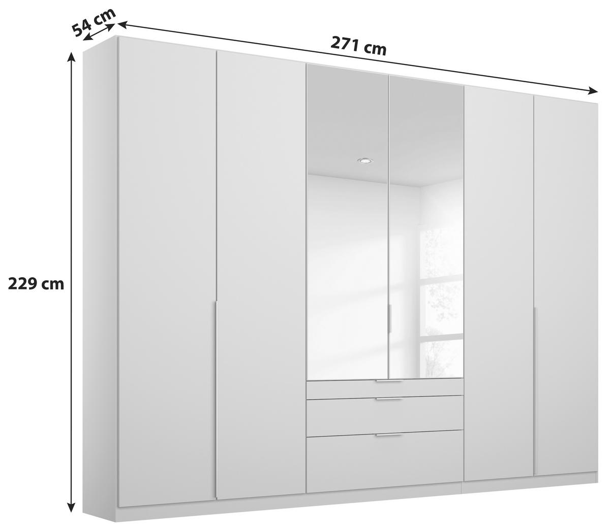 SKRIŇA S OTOČNÝMI DVERAMI ALABAMA - svetlosivá/strieborná, Modern, kompozitné drevo (271/229/54cm)