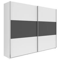 Schwebetürenschrank B: 270 cm Weiß / Graphit - Graphitfarben/Weiß, KONVENTIONELL, Holzwerkstoff (270/210/59cm)