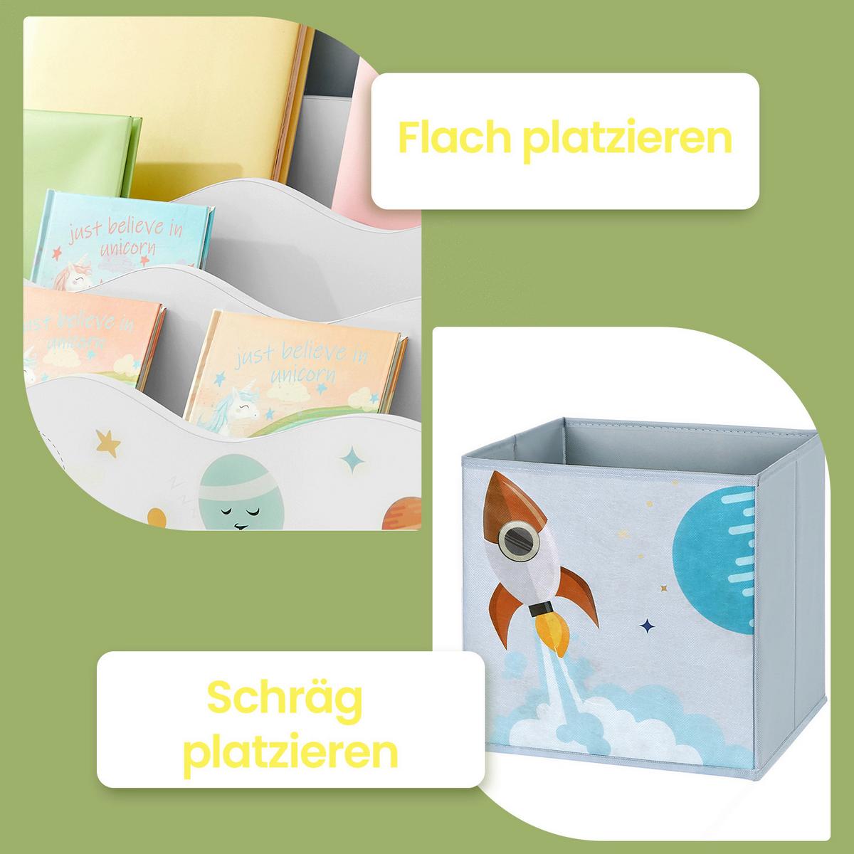 Kinderregal Weiß B: 93 cm - Weiß, Basics, Holzwerkstoff/Textil (93/100/30cm)
