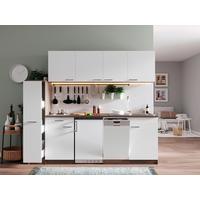 KÜCHENBLOCK OLIVER SINGLEKÜCHE 225 CM - Eichefarben/Weiß, Basics, Holzwerkstoff (225cm) - Respekta