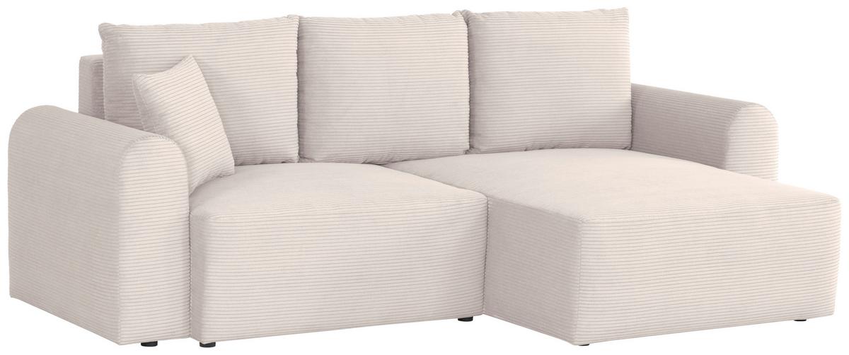 Ecksofa Joni Weiß S: 250 cm - Weiß, Design, Textil (250/151cm) - MID.YOU