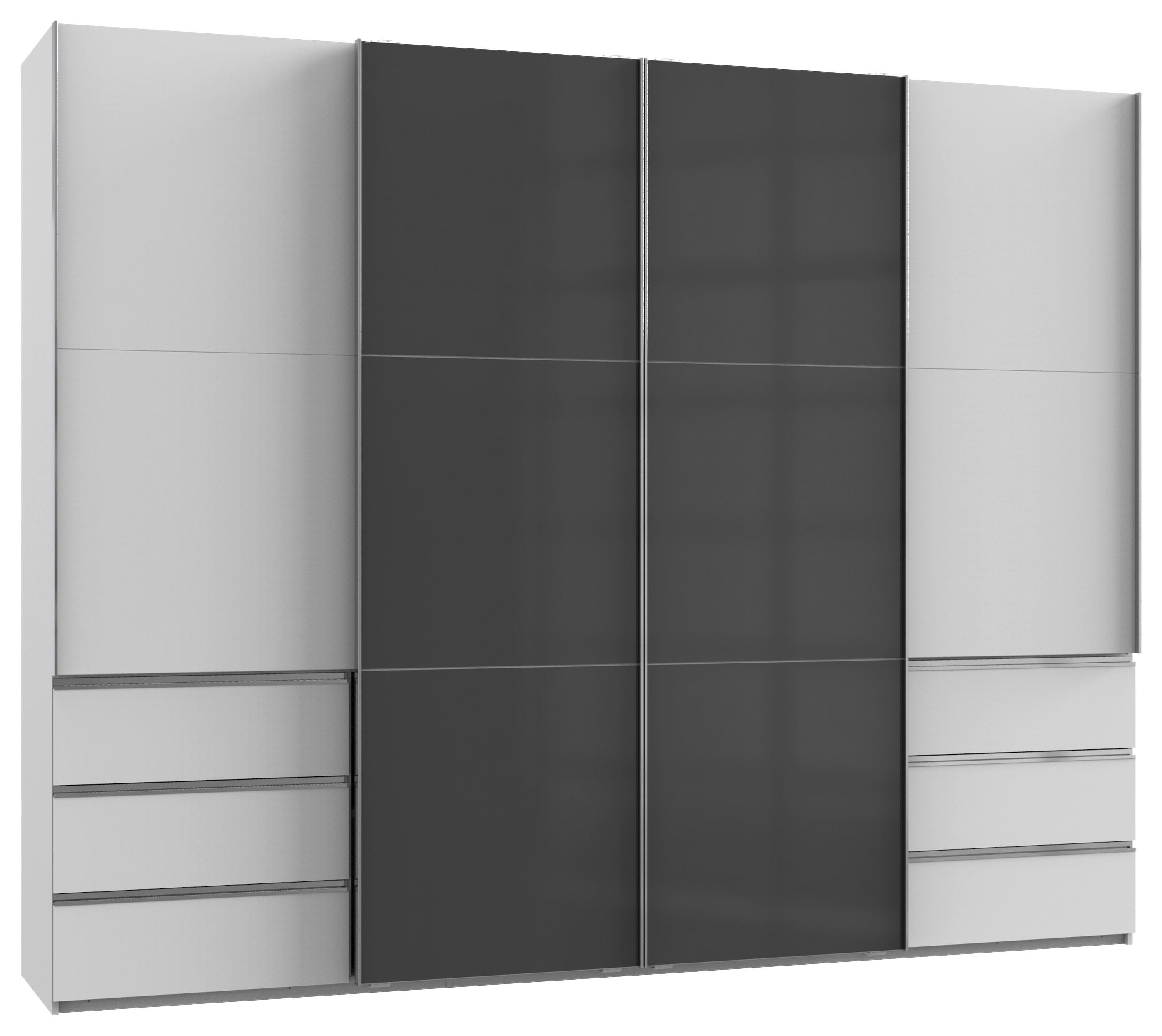 Schwebetürenschrank B: 300 Cm Level 36c Grau/weiß - Weiß/Grau, MODERN, Holzwerkstoff (300/236/65cm) - MID.YOU