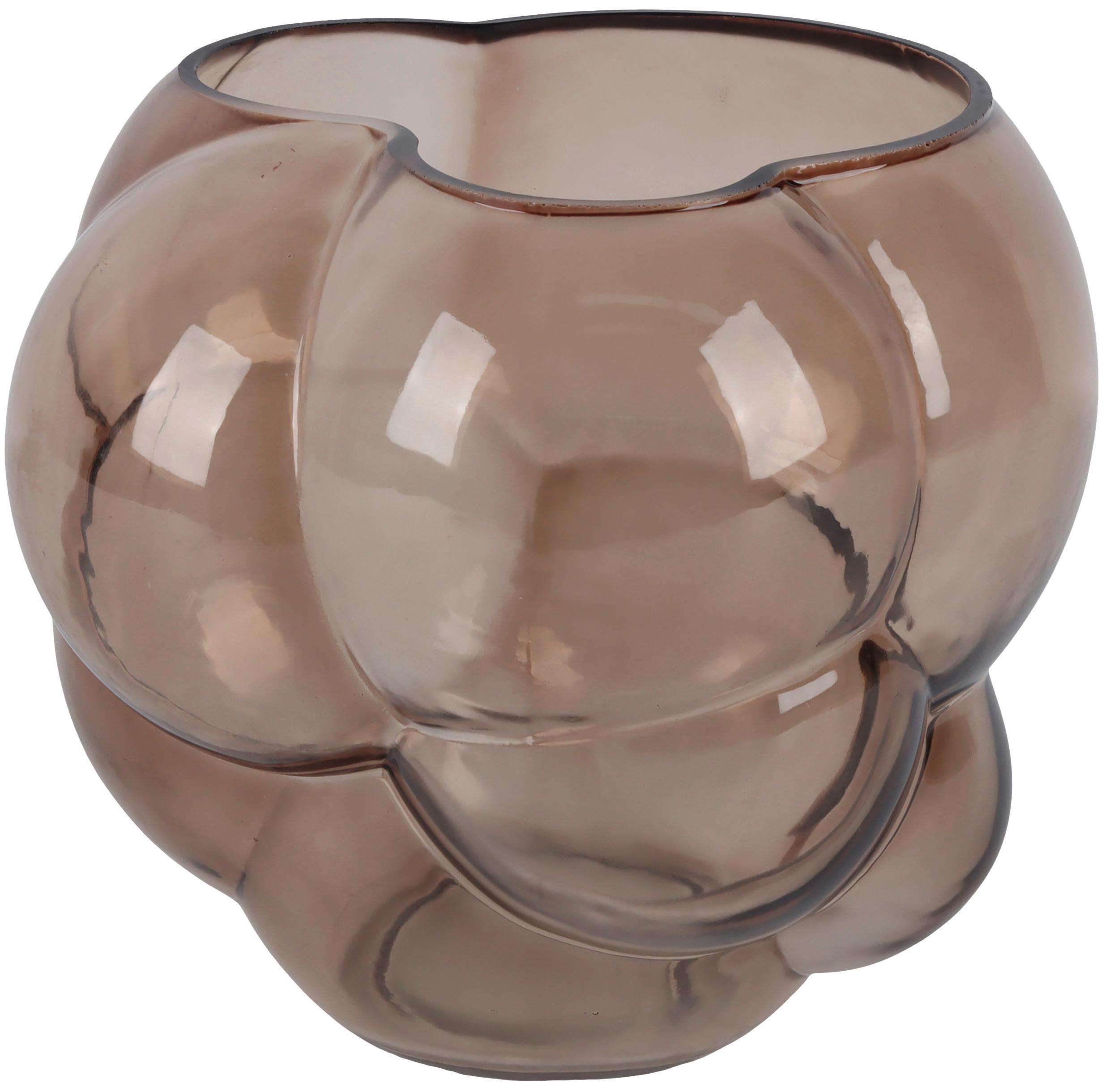 Váza BUBBLE - svetlohnedá, sklo (18,6/16,5/16,8cm) - Mömax