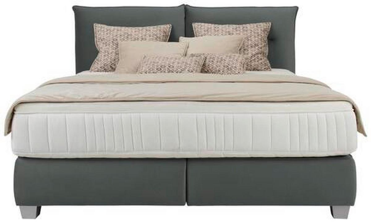 Postel boxspring Fog 160x200cm,antracit - barvy stříbra/antracitová, Lifestyle, textil/plast (160/200cm) - Premium Living