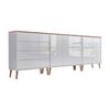 Sideboard Mailand Set 7 + Hf - Weiß Hochglanz/Eiche Artisan, MODERN, Holzwerkstoff (263,5/86/33cm) - MID.YOU