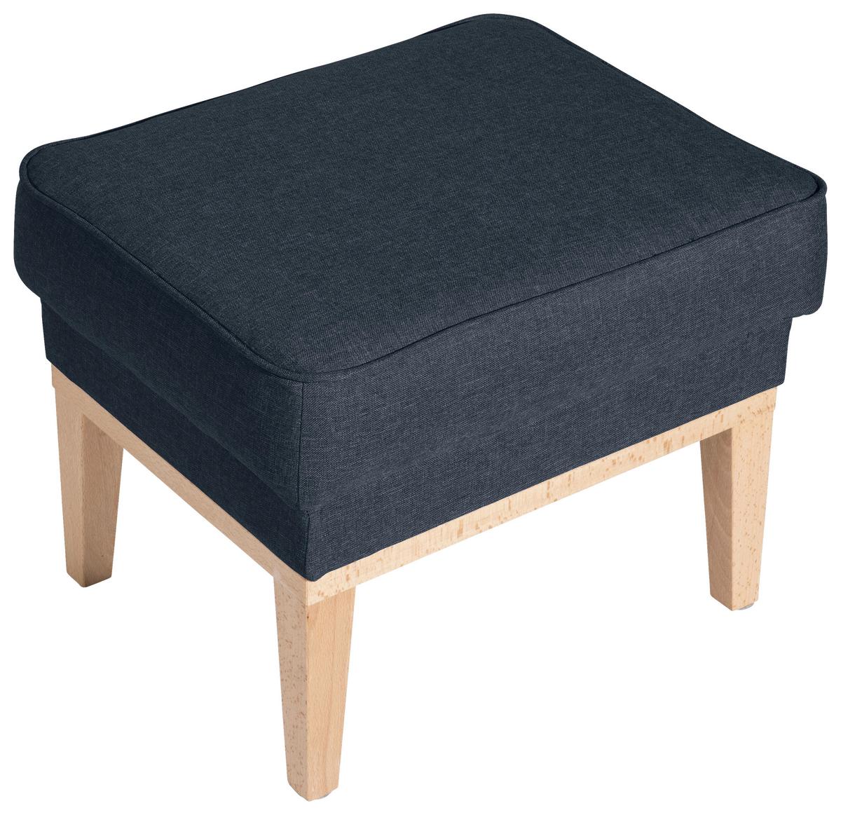 Hocker Angelo - Naturfarben/Dunkelblau, KONVENTIONELL, Textil (50/41/41cm) - Max Winzer