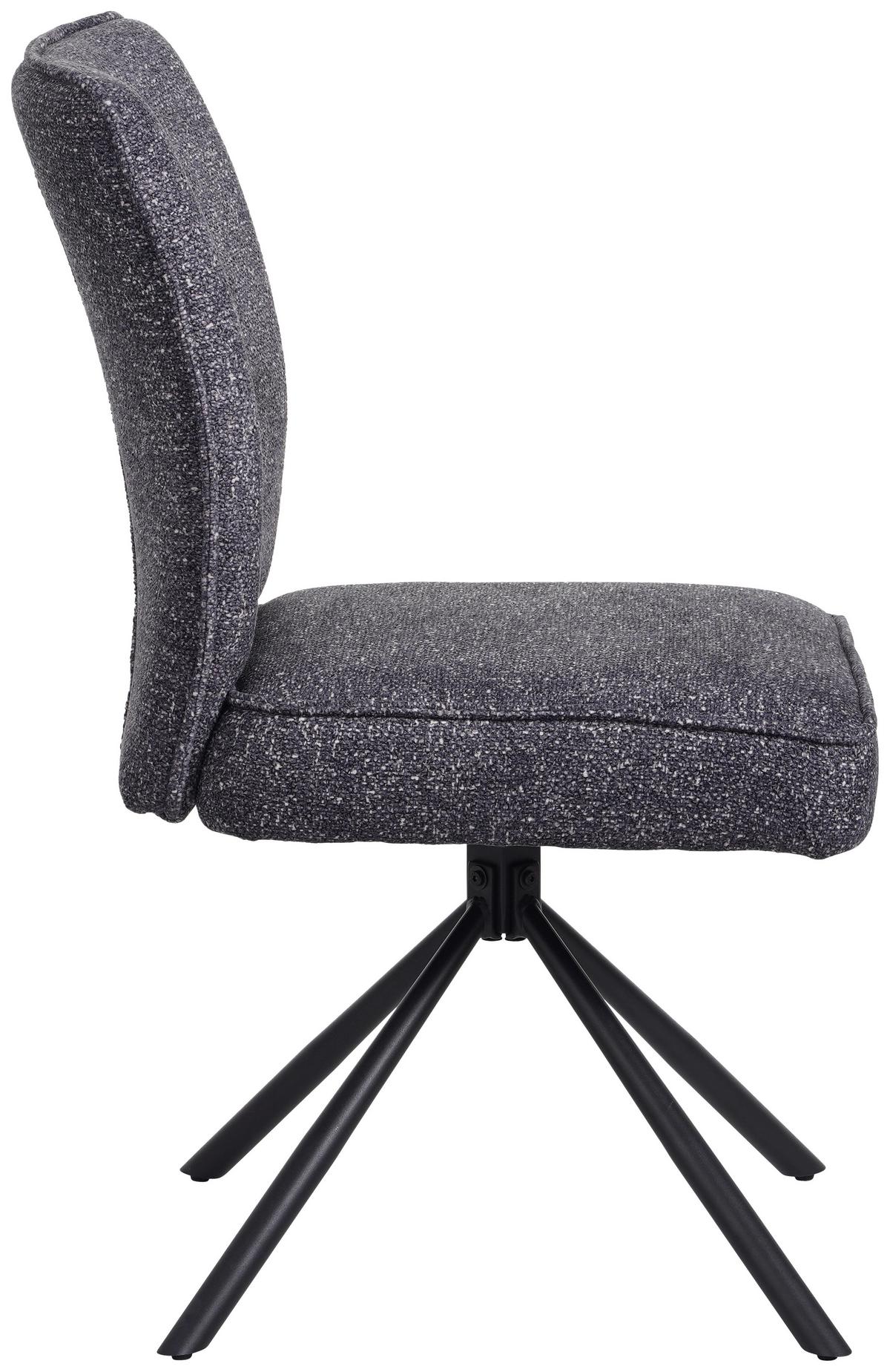 Stuhl Ellen Webstoff Anthrazit, B: 49 Cm - Anthrazit/Schwarz, MODERN, Textil/Metall (49/91/66cm)