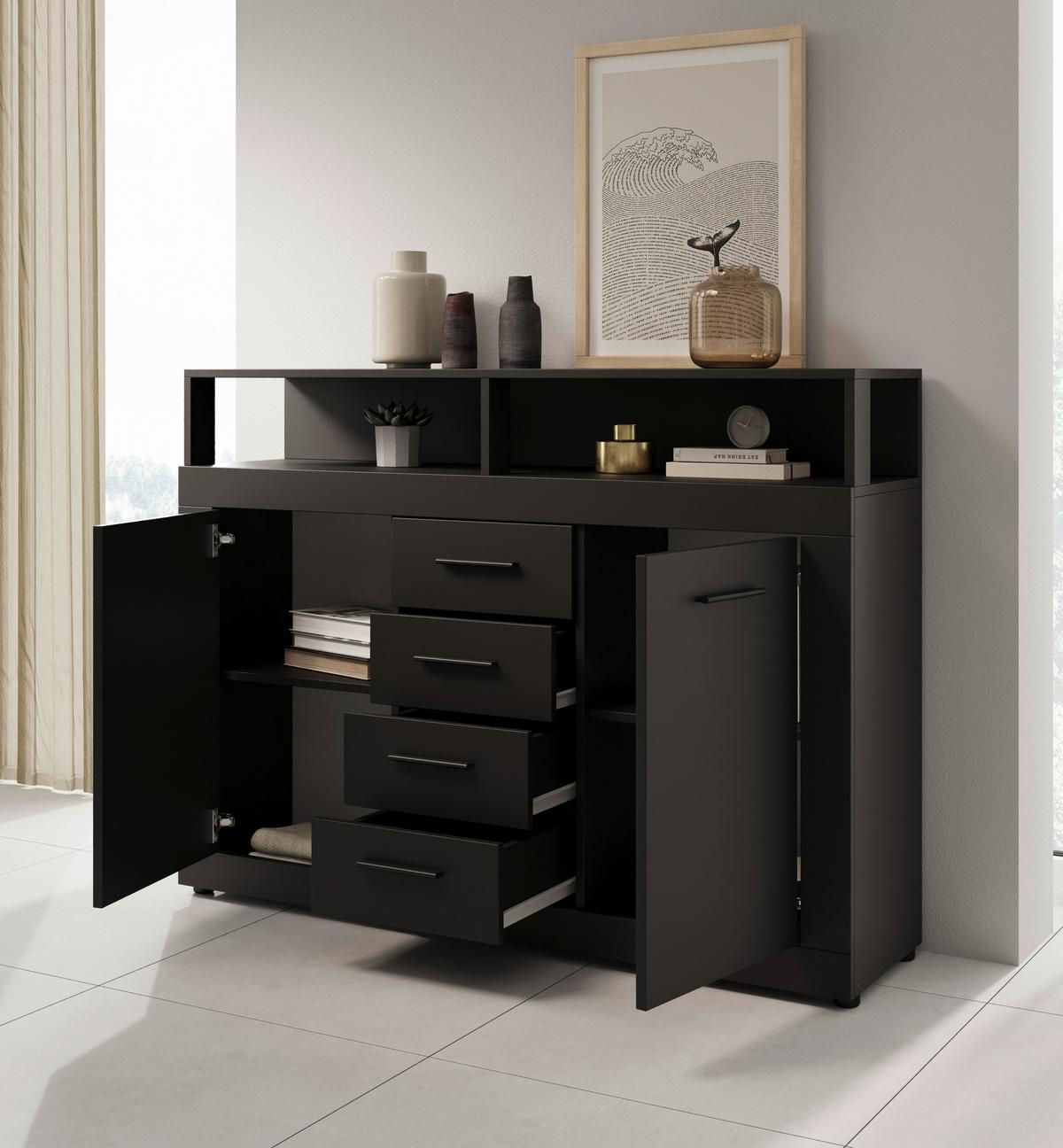 Kommode Lupo Anthrazit B: 119 Cm - Anthrazit, Design, Holzwerkstoff (119/96/32cm) - MID.YOU