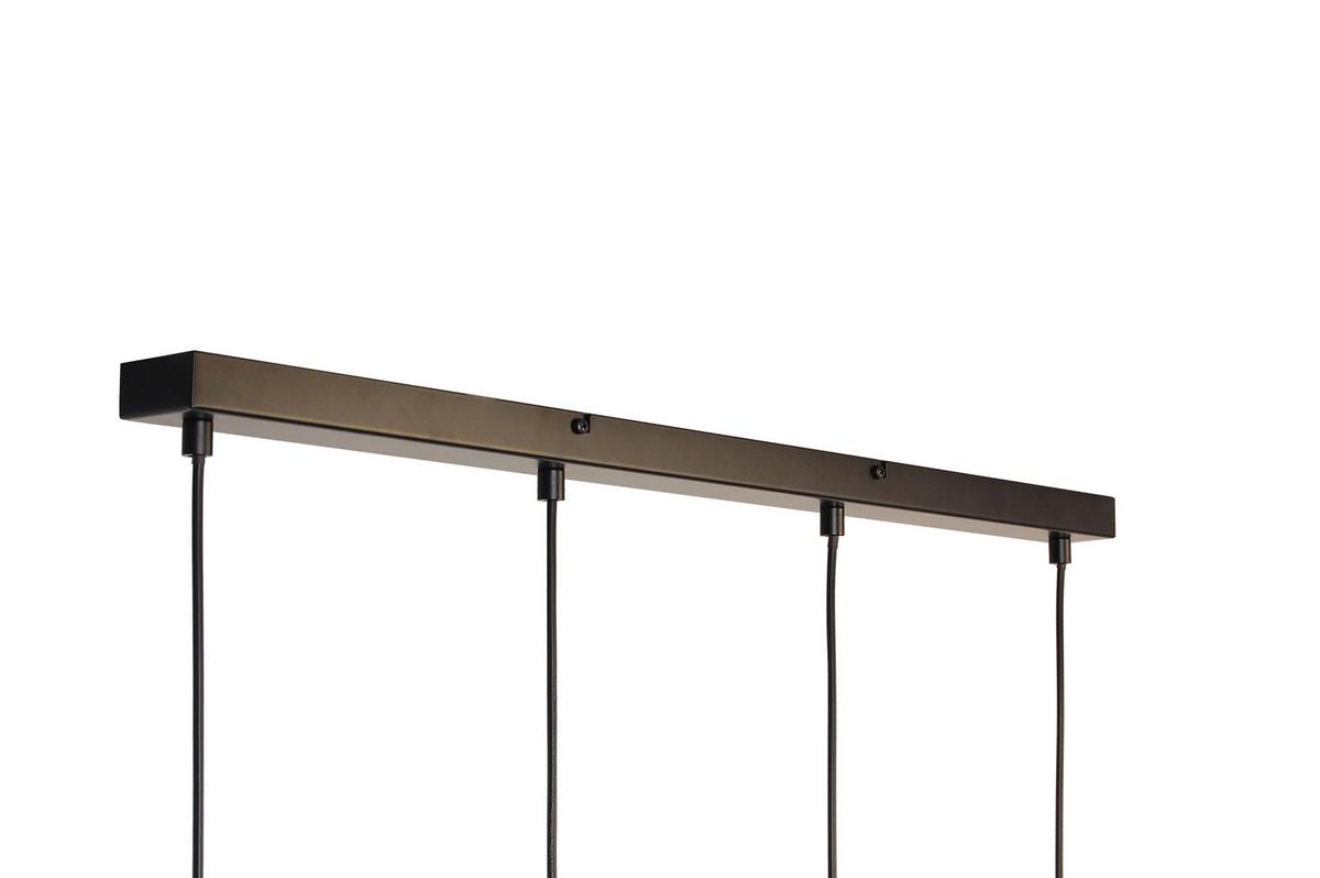 Hängeleuchte Monaco - Graubraun, Trend, Glas/Metall (80,5/10/150cm) - Novel