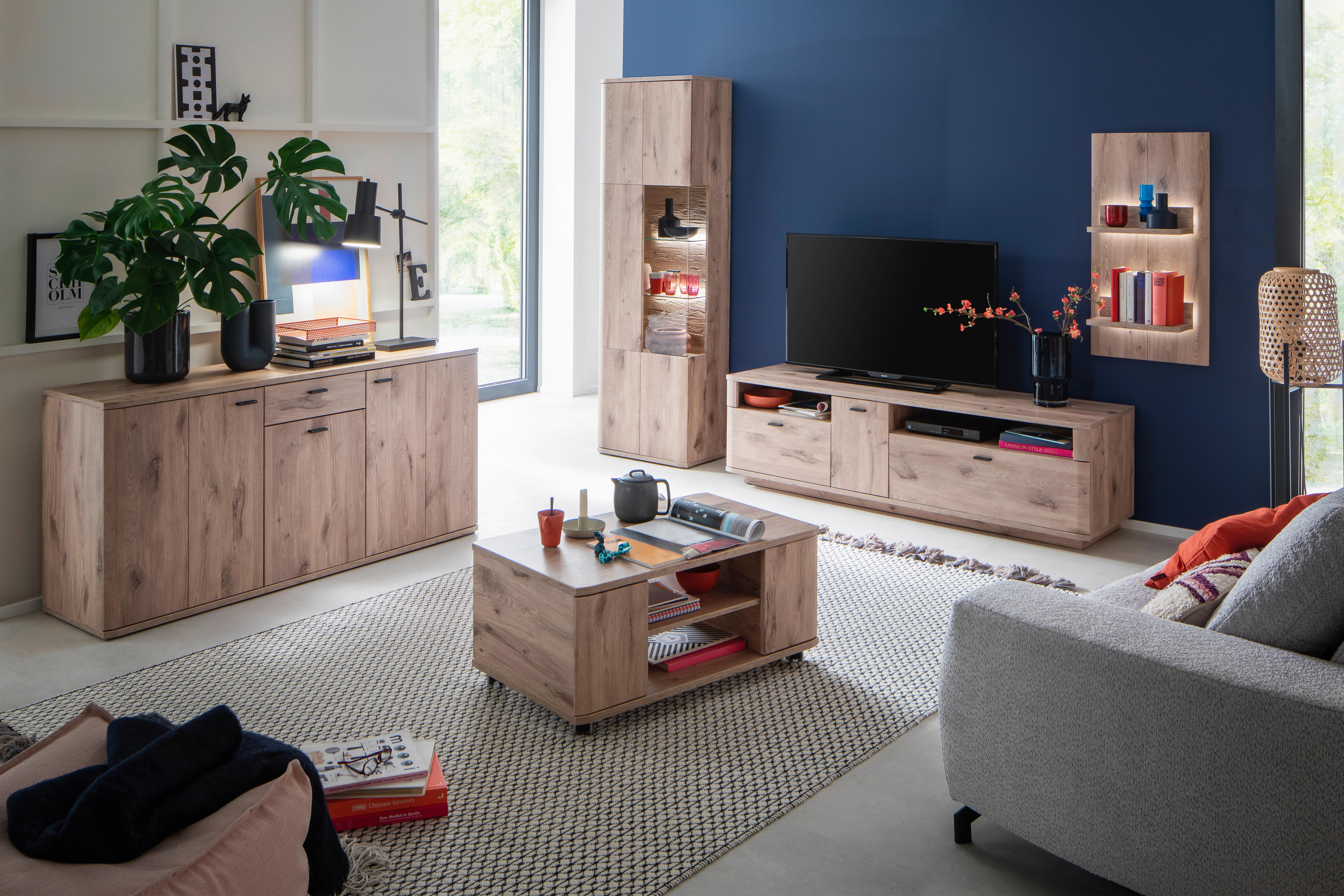 Couchtisch Prato Eichefarben B: 92 cm - Eichefarben, Design, Holzwerkstoff (92/43/55cm) - MID.YOU