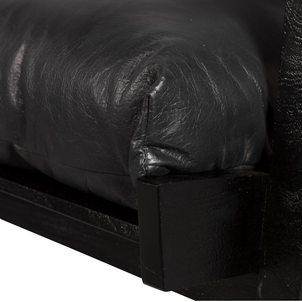 Sessel Houston Schwarz B: 71 Cm - Schwarz, Design, Leder/Holz (71/86/71cm) - Livetastic
