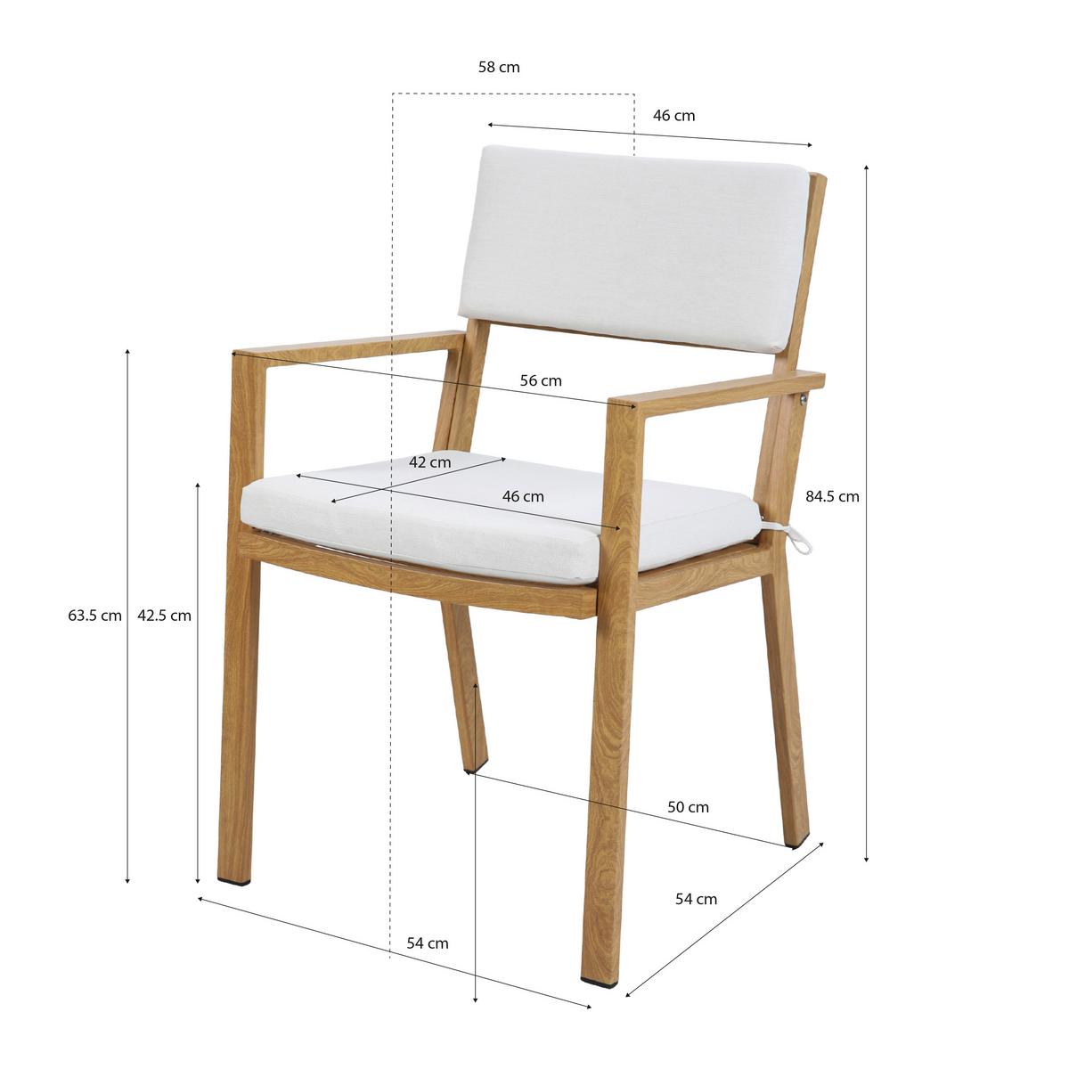 Gartenset Jada 7tlg - Eichefarben/Braun, MODERN, Metall (220/99,5/75cm) - Ambia Garden