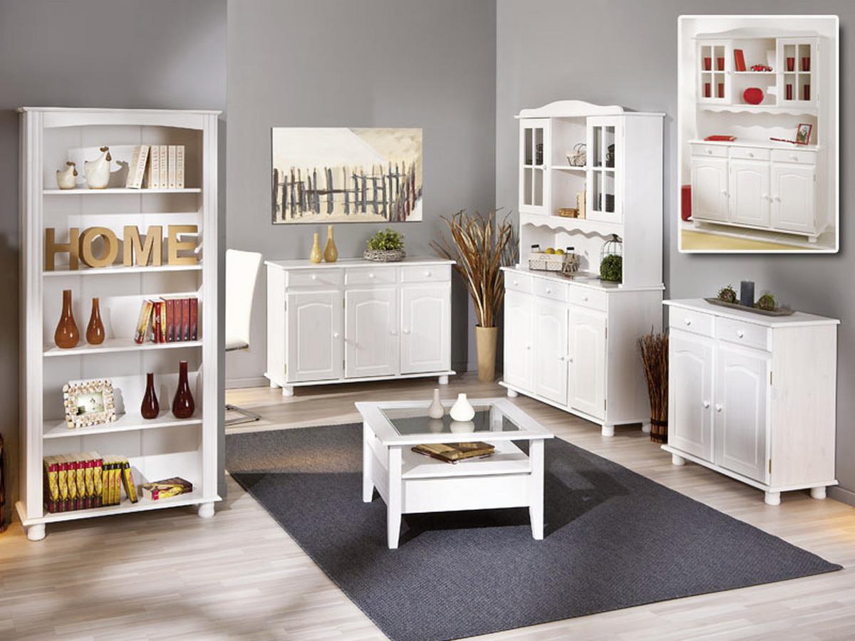 Kredenc SIENA 130 cm bílá - bílá, Lifestyle, dřevo (130/198/43cm) - MID.YOU