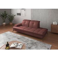 RÉCAMIERE Amica E, Rotbraun B: 231 cm - Rotbraun/Schwarz, KONVENTIONELL, Leder/Textil (231/90/122cm) - Sit & More