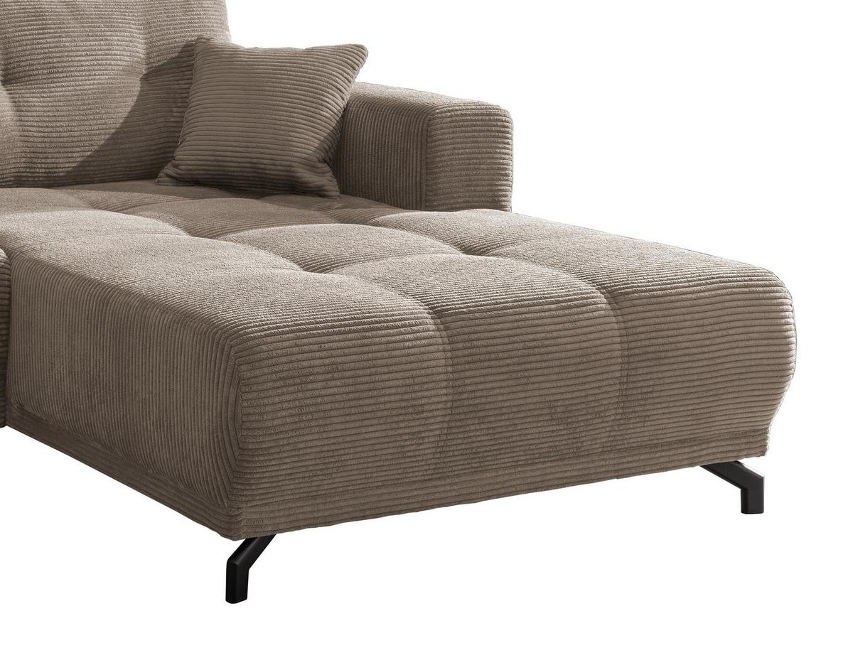 Ecksofa Restato Graubraun S: 246/177 Cm - Graubraun/Schwarz, MODERN, Holz/Textil (246/177cm) - MID.YOU