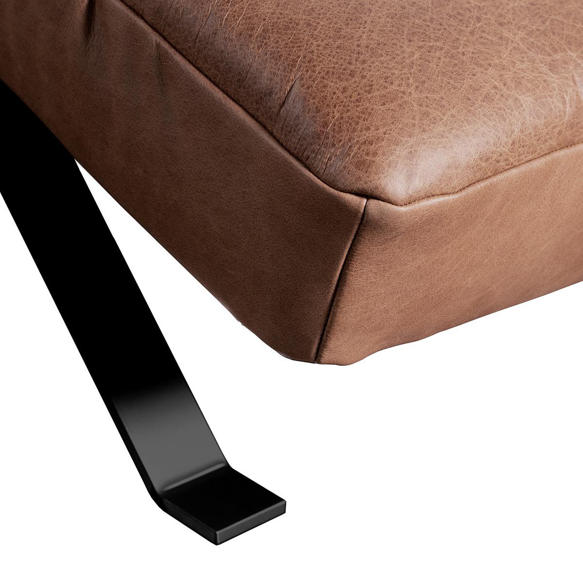 Relaxliege Swing Black Swing Black - Schwarz/Braun, Design, Leder (65/65-95/171cm) - Livetastic