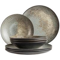 Tafelservice Carellia Grau, 8-teilig - Grau, Trend, Keramik - Mäser