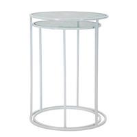 Couchtisch White Harts Coppia Weiß B: 43,5 Cm - Weiß, Basics, Glas/Metall (43,5/60/43cm)