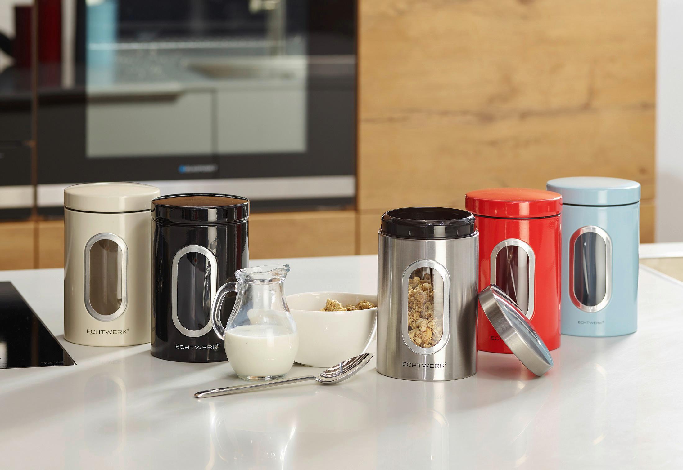 Vorratsdose Echtwerk Stilvolle Vorratsdose - Schwarz, MODERN, Metall (12/18/12cm) - Echtwerk