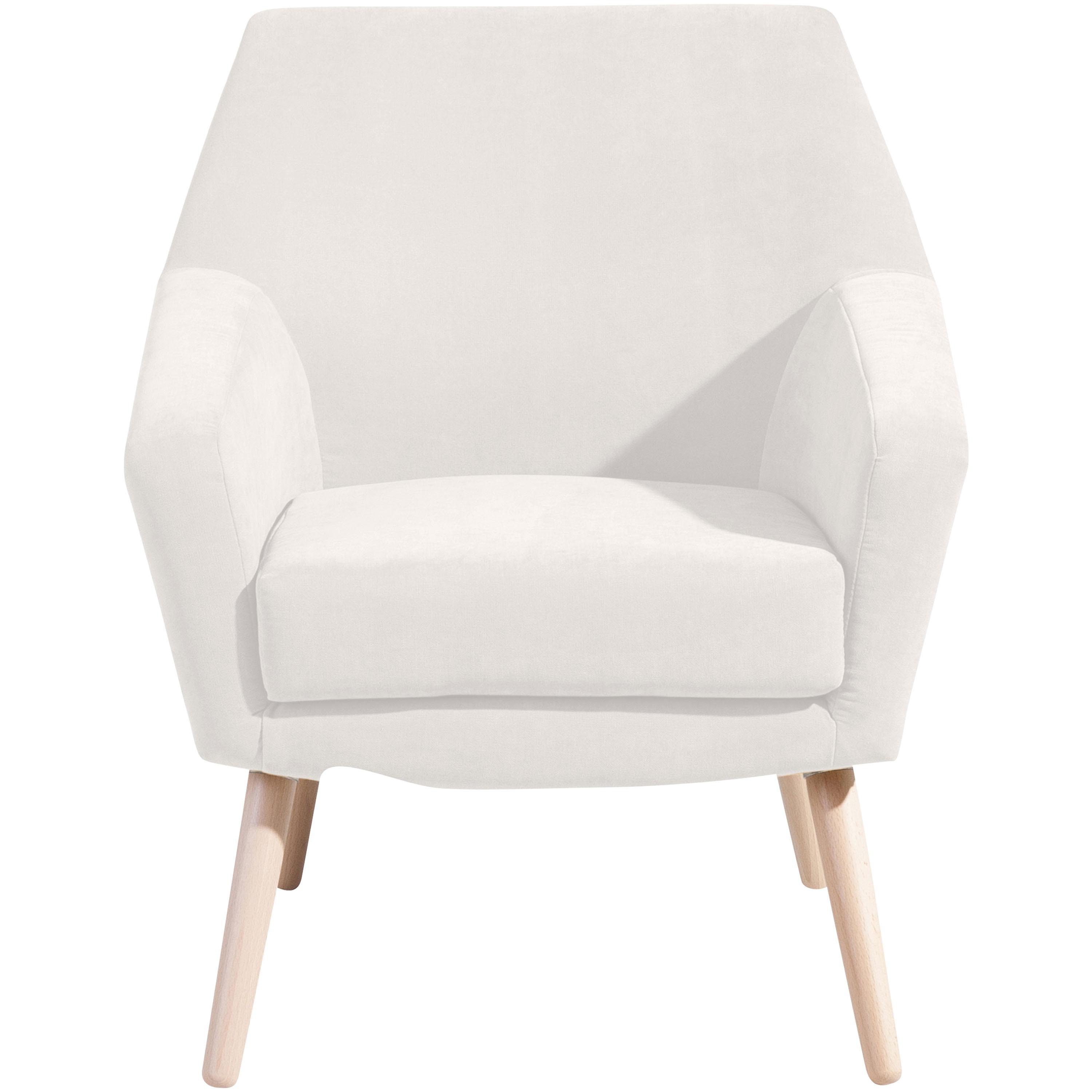 Polstersessel Mit Armlehnen Alegro Velours Creme - Buchefarben/Creme, Design, Textil (67/81/71cm) - Max Winzer
