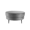Hocker Pistaccio Silberfarben Velours, D: 80 cm - Silberfarben/Schwarz, MODERN, Textil (80/43cm) - Livetastic