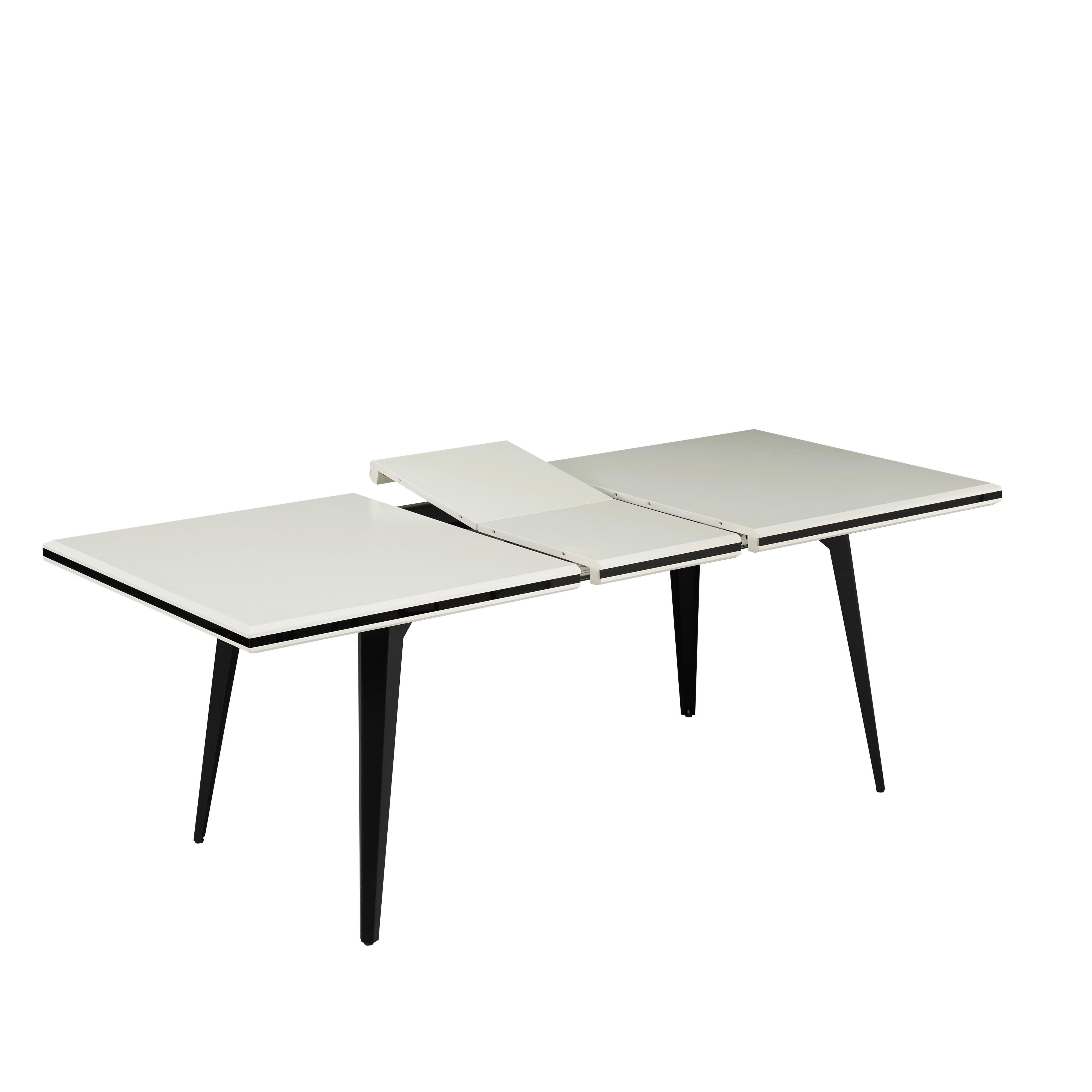 Esstisch Kobe - Schwarz/Weiß, MODERN, Holzwerkstoff/Metall (160-200/76/90cm) - MID.YOU