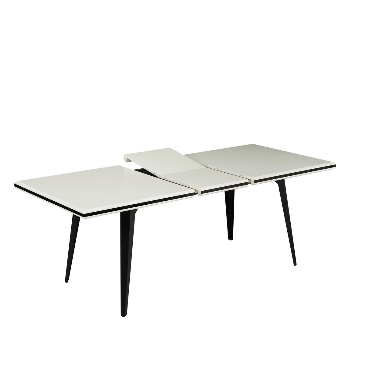 Esstisch Kobe - Schwarz/Weiß, MODERN, Holzwerkstoff/Metall (160-200/76/90cm) - MID.YOU