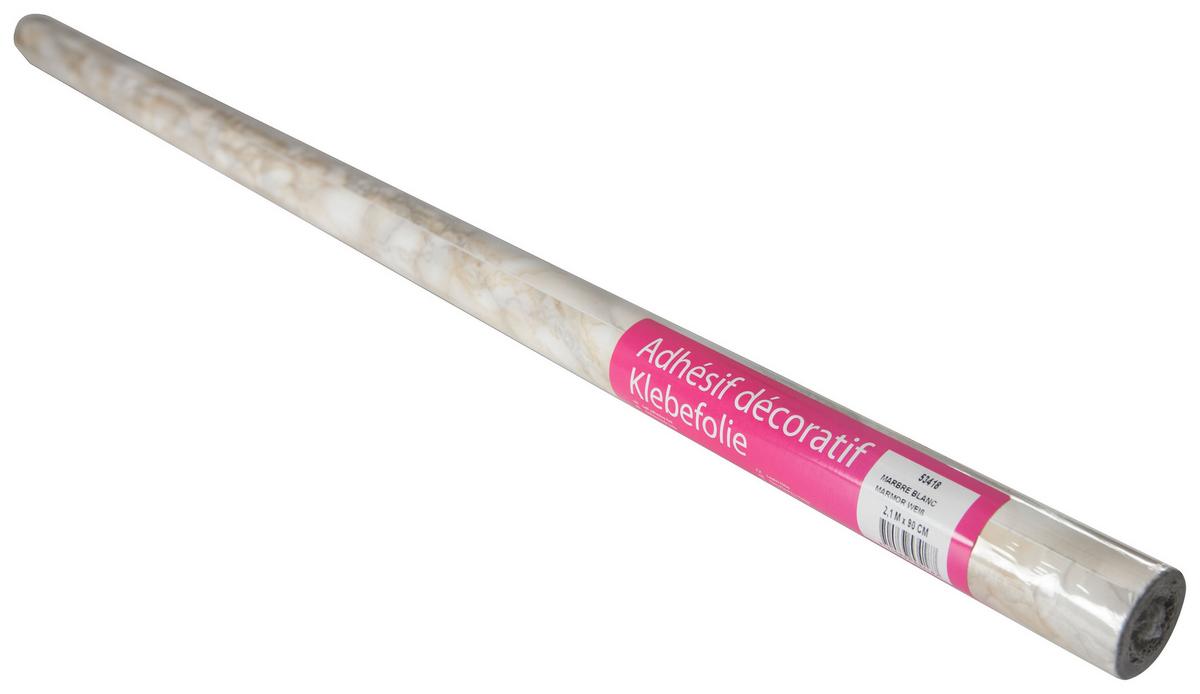 Klebefolie Marmoroptik Weiß Basic-Line 90x210 Cm - Weiß, KONVENTIONELL, Kunststoff (90/210cm)